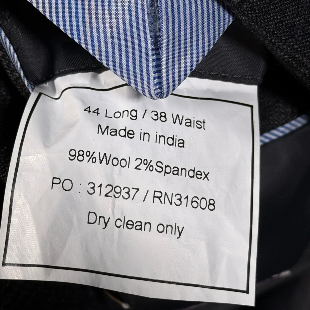 Jos. A. Bank 1905 Suit Jacket Mens 44L Grey Plaid Slim Fit Wool Blend Blazer